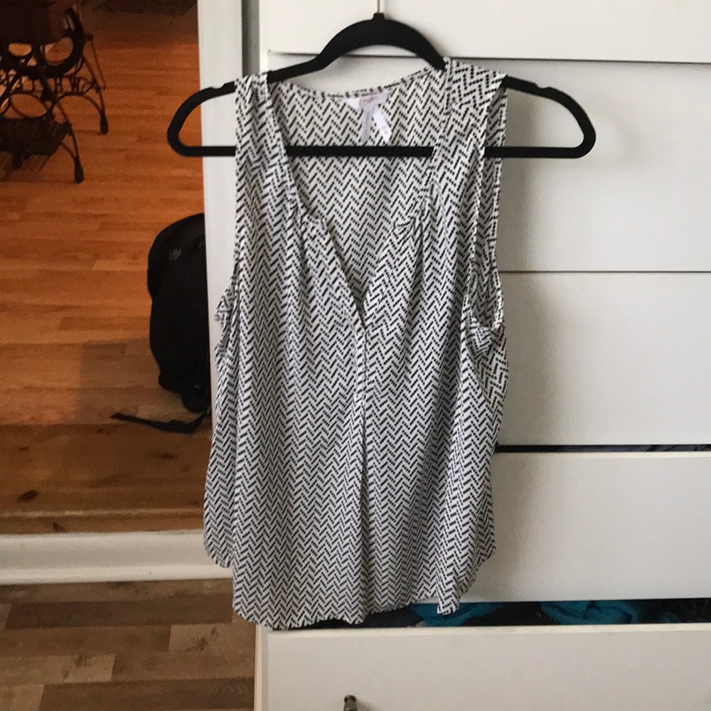 Black and White Blouse